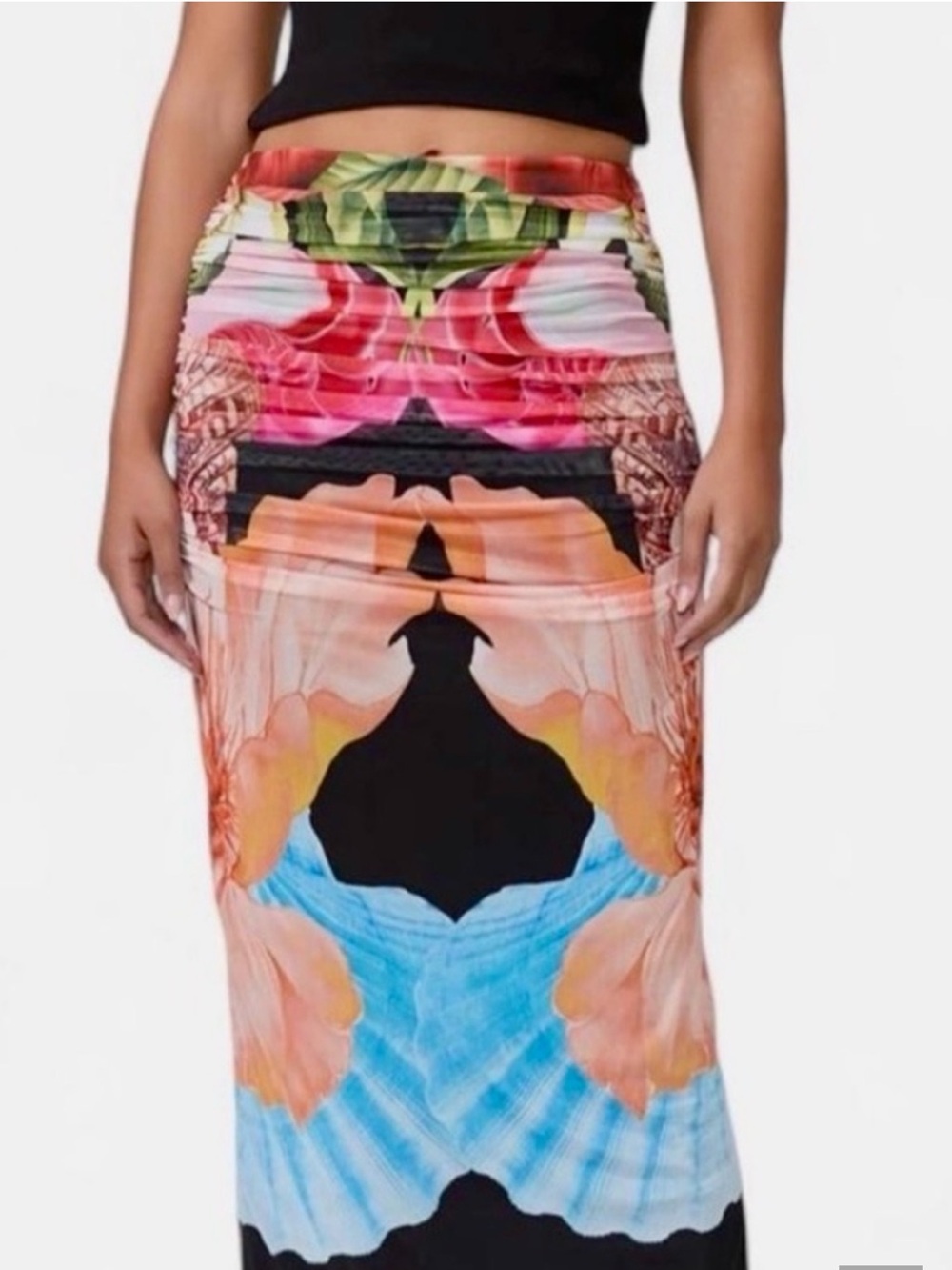 AFRM Ruched Midi Skirt Size XXS